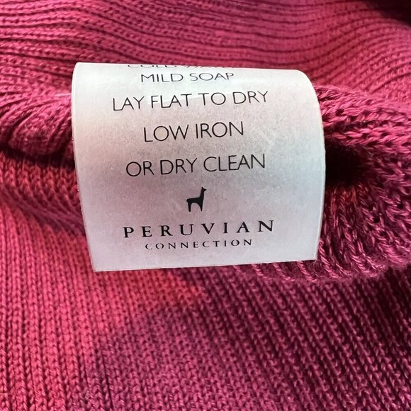 Peruvian Connection Ribbed Knit Top 3/4 Length Sleeves Cut Out Detail Size Small - Picture 10 of 10